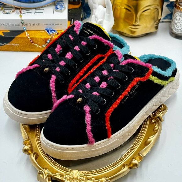 🆕 KURT GEIGER LONDON 🧿 NWOT Kensington Cupsole Mule Sneaker, Black Multi - 38 - Picture 10 of 13